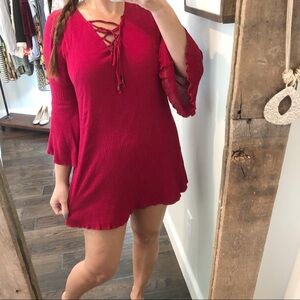 Entro medium fuschia lace up sexy summer dress